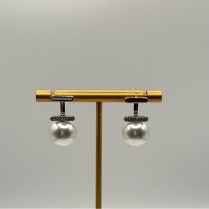 Elegant Silver and White Pearl Earrings